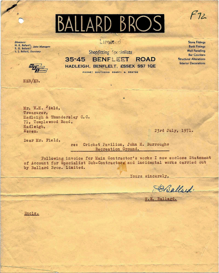 Hadleigh & Thundersley Cricket Club New Pavilion