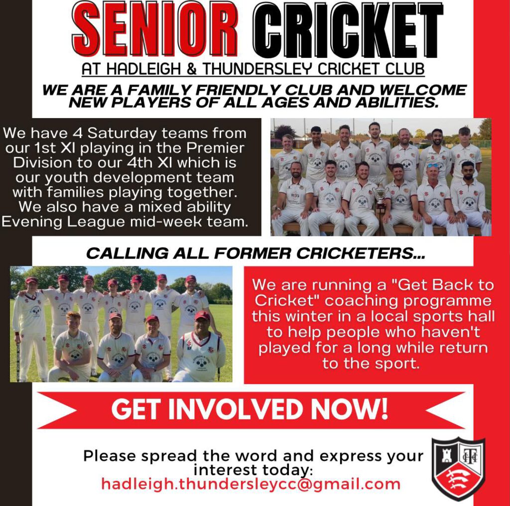 Senior cricket recruitment poster